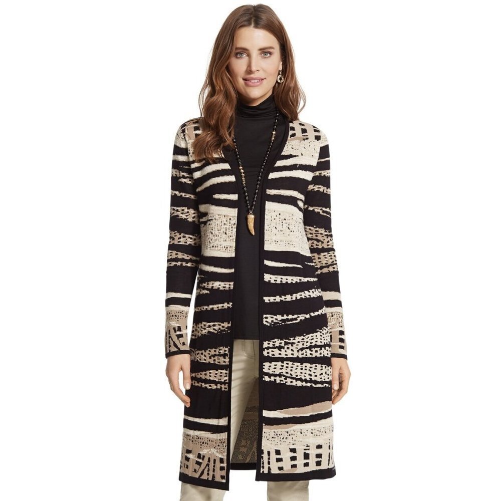 Chico's Analise Tribal Jacquard Cardigan Size 0 US S
